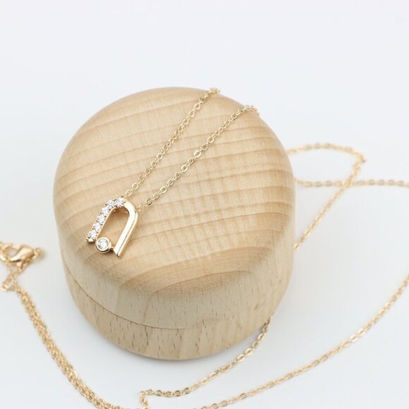 Elegant Rose Gold Necklace with Crystal Charm Chain, XPNL0410 - Picture 2 of 12